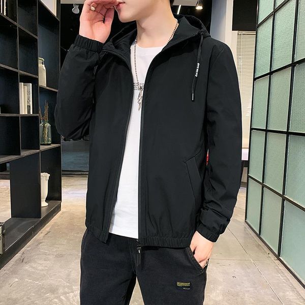 

jacket men's autumn 2021 youth hooded fashion casual jackets, Black;brown