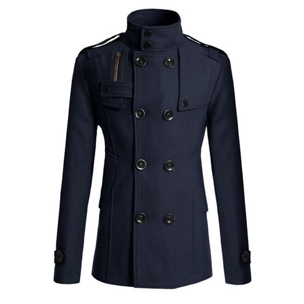 

mrmt brand autumn winter men's jackets body repair woolen overcoat for male double breasted thickened jacket 211122, Black