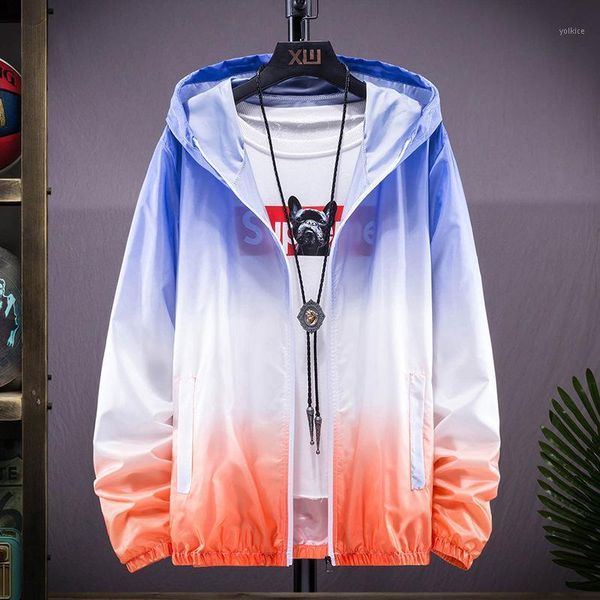 

men's jackets oversized bomber men autumn spring casual outwear gradient coat zipper hooded thin breathable harajuku, Black;brown