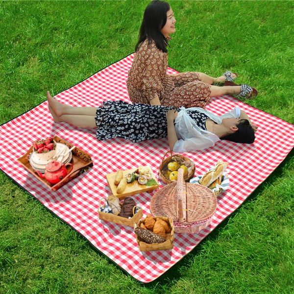 

outdoor camping travel mat fashion plaid waterproof beach picnic blanket pads