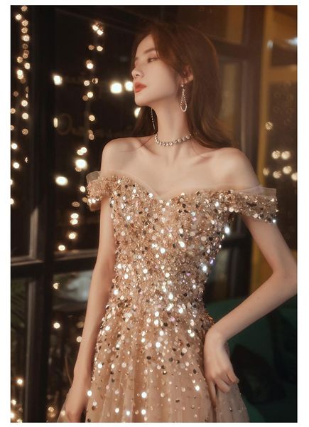 

party dresses dlass store spaghetti straps sparkle prom long v-neck a-line floor-length sequined women formal gowns for evening, White;black
