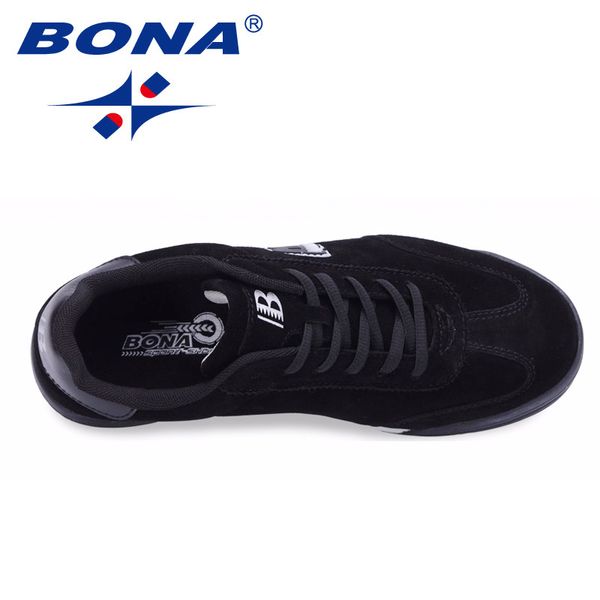 

bona new classics style men casual shoes lace up suede leather men shoes comfortable men flats shoes soft light 222, Black