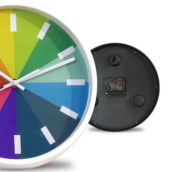

wall clocks 10 inch rainbow clock simple and fashionable mutesweep second movement gift