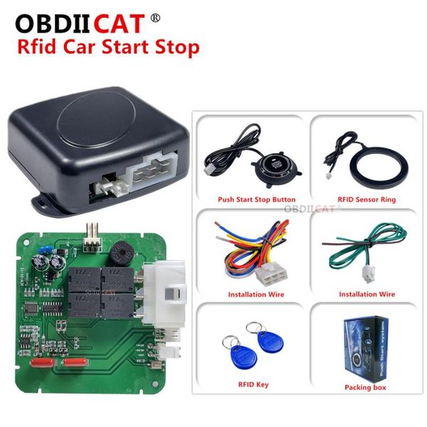 

code readers & scan tools obdiicat auto car alarm one start sbutton engine push 12v rfid lock ignition switch keyless entry starter anti