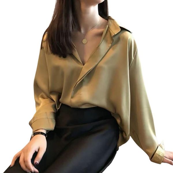 

blouses shirts fashion women long sleeve black blouse cotton solid color loose ladies casual clothing plus size wholesale x0521, White