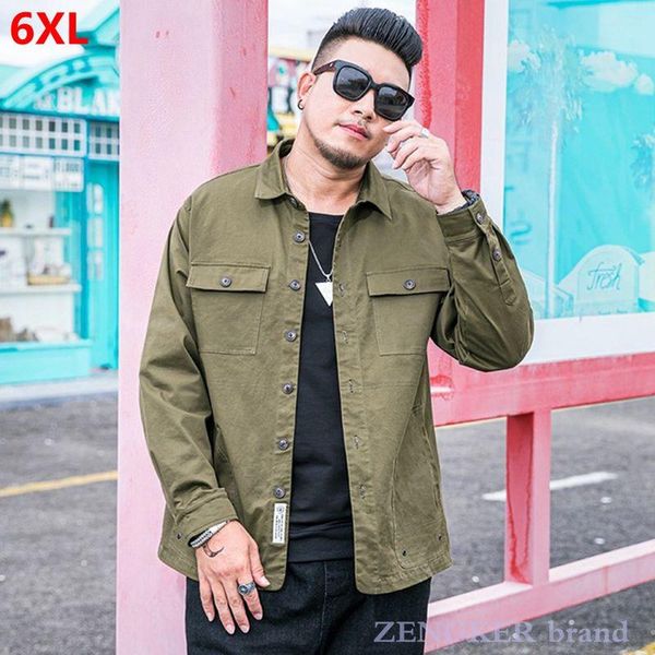 

autumn large size men's thin coat plus man army green jacket section loose casual men jackets 6xl shirt, Black;brown