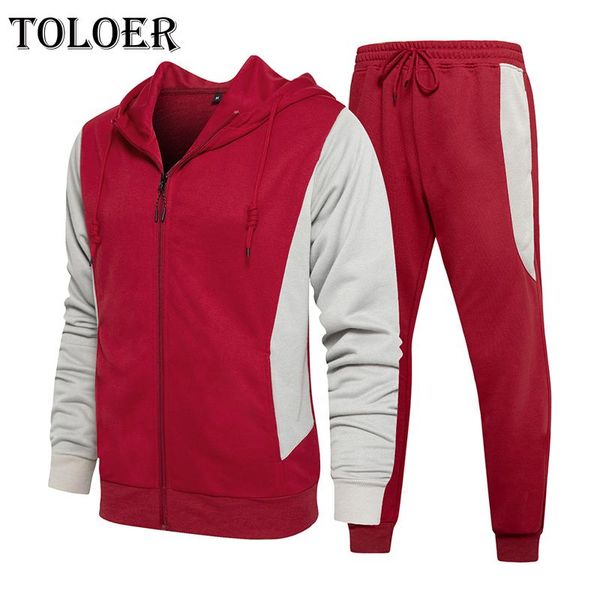 

men's tracksuits sportswear 2 piece sweatshirts jacket + pants set 2021 casual tracksuit zipper sweatshirt sweatpant survetement homme, Gray