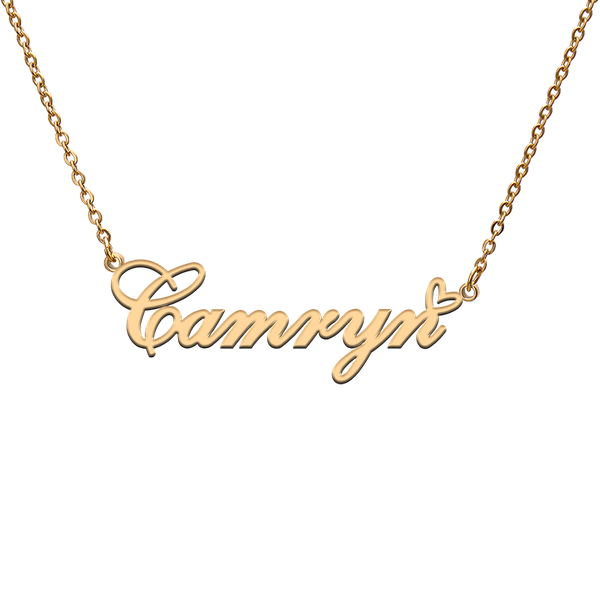 

charms god with love heart personalized character necklace name camryn for friend jewelry gift, Bronze;silver