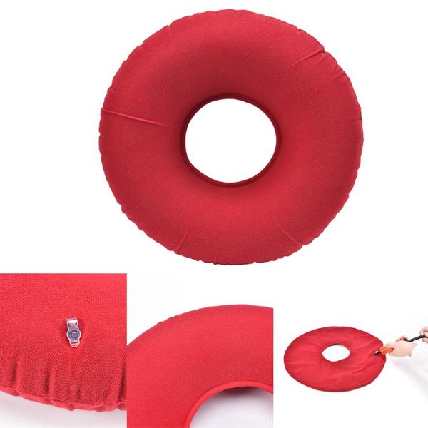 

cushion/decorative pillow inflatable plush cushion fabric + pvc round seat hemorrhoid sitting donut massage 2 color