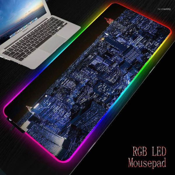 

york city landscape pad gaming mouse rgb led deskrubber mouse-pad all size for gamer11