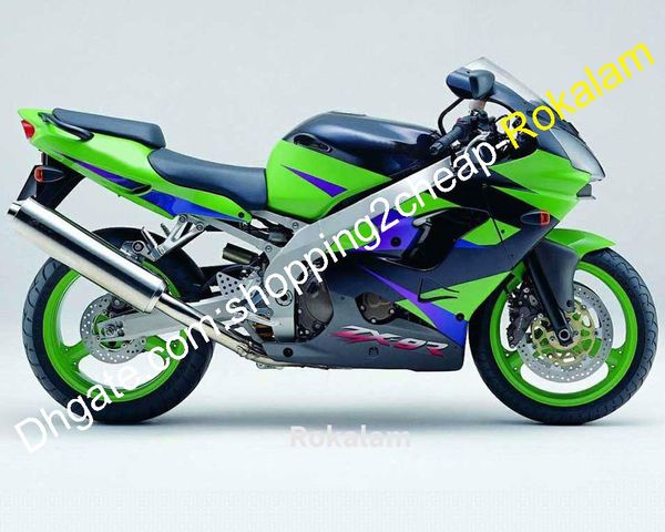 ZX 9R Raccordi per carrozzeria moto personalizzati per Kawasaki Ninja ZX9R 00 01 ZX-9R 2000 2001 Kit carenatura moto verde blu nero (stampaggio ad iniezione)