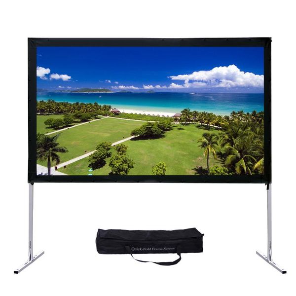 

projection screens 180 inch 16:9 matte white front portable fast fold screen quick folding with travelling bag