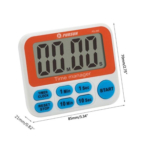 Alarro eletrônico de cozinha do relógio de contagem regressiva digital de contagem digital com timers de imãs de gancho suspenso