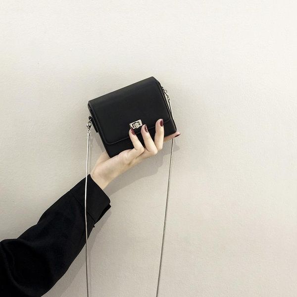 

evening bags women shoulder bag korean solid leather metal chain messenger fashion simple female handbags wallet