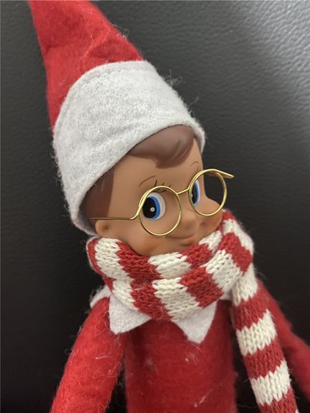 

10 pcs/lot christmas accessories elves' glasses scarf elf toys' scarf glasses apparel clothing (no doll)