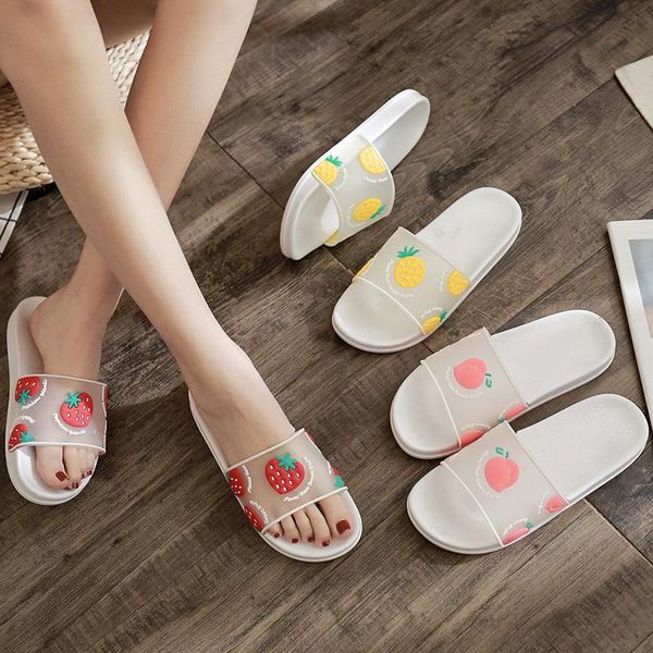 

slippers female fashion home indoor and outdoor wear anti-slip cute jelly sandals wear-resistant house woman shoes, Black