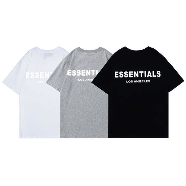

feel of god essentials la limited 3m reflective fog high street loose short sleeve t-shirtb70k, White;black