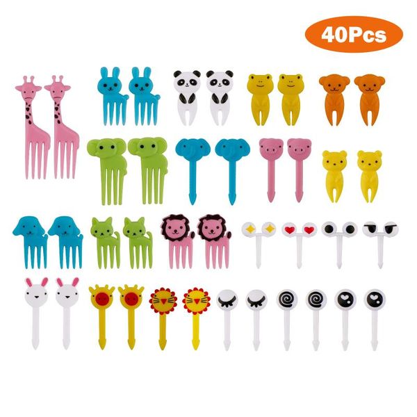 

forks 40pcs fruit pick toothpick party decoration animal cartoon children snack cake dessert lunch bento accessories