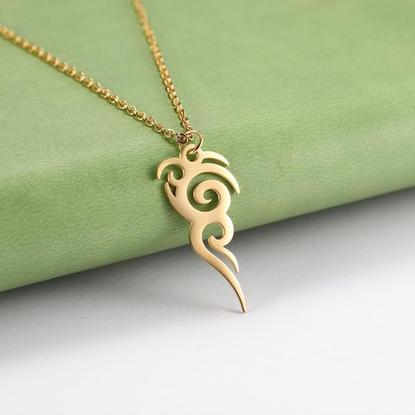 

pendant necklaces likgreat vintage ancient amulet for women hollow cut off stainless steel jewelry vacuum gold color, Silver