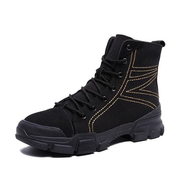 

boots fashion classic retro canvas 2021 spring autumn high-soft flat women's british wind casual shoes, Black
