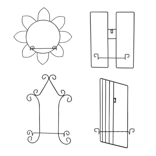 

hooks & rails iron ing display stand art holder for bowls pictures platters black