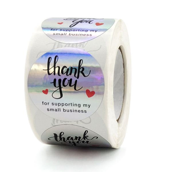 

1.5inch 500pcs different style heart thank you stickers label diy box decoration baking business package envelope decor