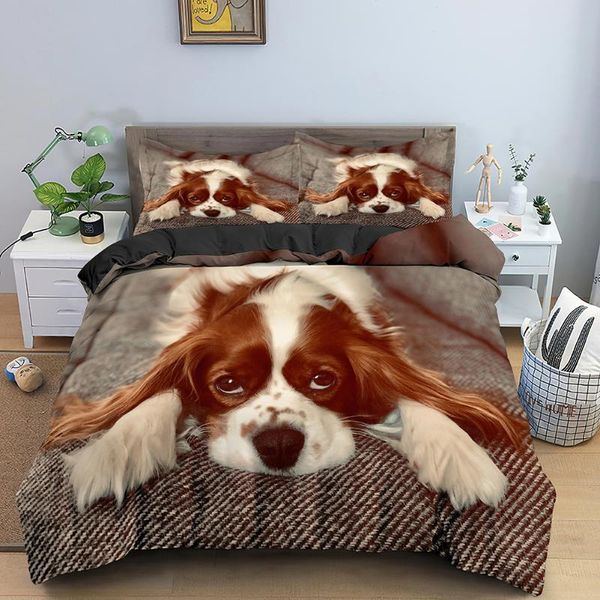 

bedding sets cute dog duvet cover set 3d quilt bedline king size for kids bed love heart dekbedovertrek(no sheet)