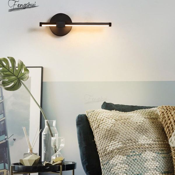 

wall lamp modern creative rectangle led aisle stairs spin lamps fixtures nordic living room sconces bedroom decor lights luminaria