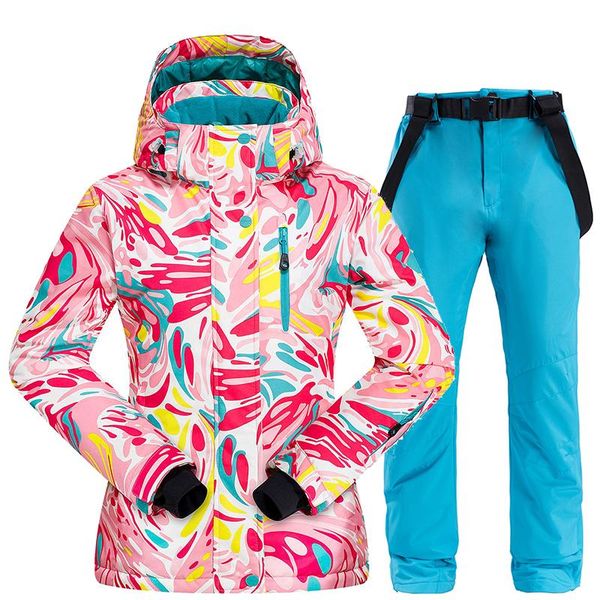 

skiing jackets winter ski suit women thick warm waterproof windproof and snowboarding jacket pants set female snow costumes coat