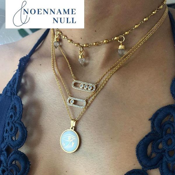 

pendant necklaces arab style crystal bead for women dainty stainless steel gold 3 dot on oval necklace wedding bff jewelry colar, Silver