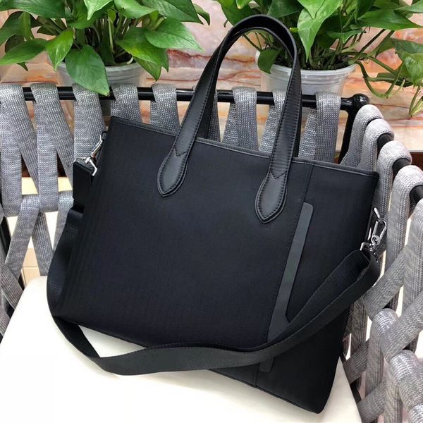 

men's black nylon canvas designer briefcase lapbag large capacity retro fashion office handbag