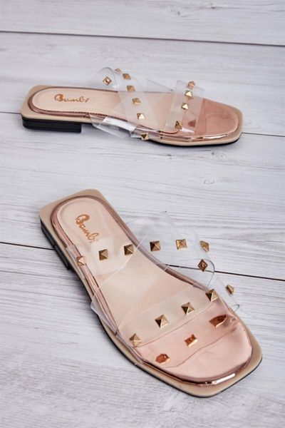 

slippers transparent/gold women 's l0790181839, Black