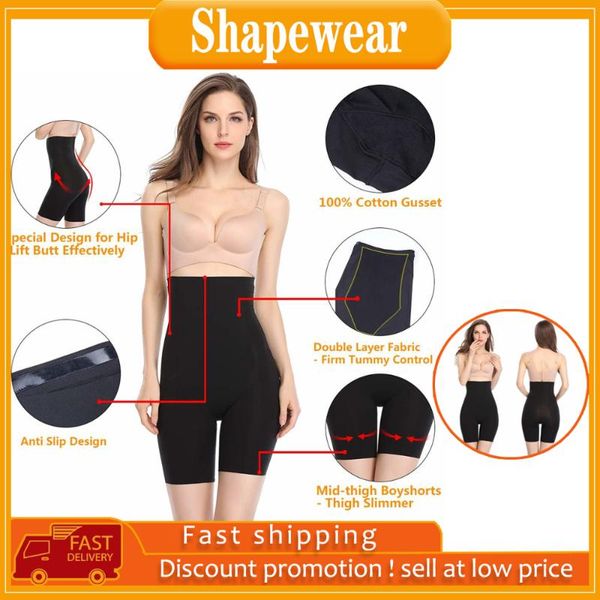 

women's shapers slimming underwear waist trainer body shaper bulifter shapewear tummy high pants match corset, Black;white