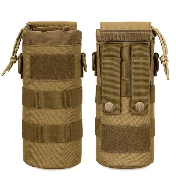 

outdoor tactical water bottle pouch pack military climbing hiking drawstring holder bag kettle carrier 500ml bags