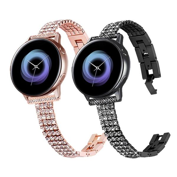 

watch bands 20mm 22mm diamond strap for samsung galaxy 3 41mm 45mm band bracelet s3 s2 42mm 46mm active 2 gear sport women's wristband, Black;brown