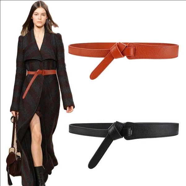 

belts luxury female belt for women red bow design thin pu leather jeans girdles loop strap bownot brown dress coat accessories, Black;brown