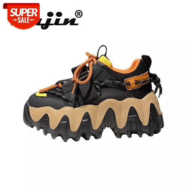 

fujin women sneakers 2021 platform shoes vulcanized thick heel lace up ins popluar punk fashion casual shoe female spring autumn #tp5g