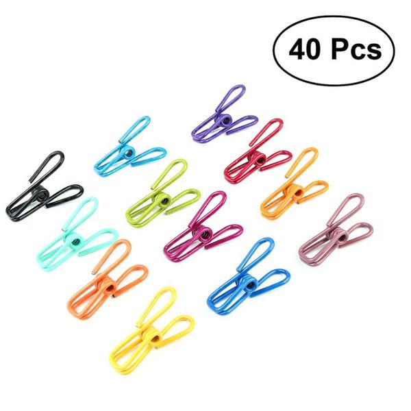 

clothing & wardrobe storage 40 pcs clothes pegs laundry towel clips colorful pvc-coated steel wire multi-purpose utility holders for drying