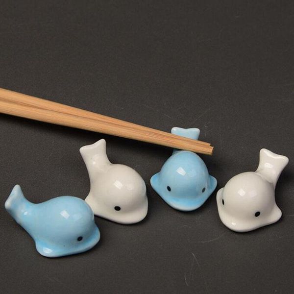

chopsticks 2pcs/set chopstick rack ceramic kitchen tableware whale home restaurant decorations shelf stand dinner utensils