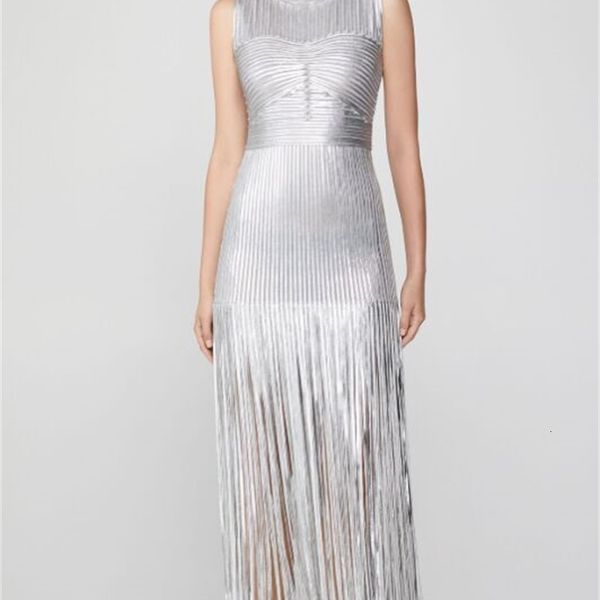 

dress silver black sleeveless foiling print rayon bandage noble celebrity long dress, Black;gray
