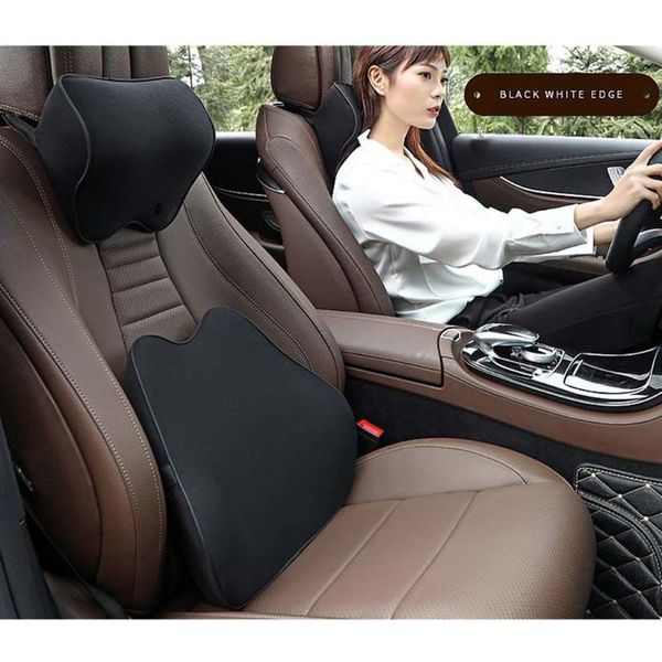 

seat cushions car headrest neck pillow space memory foam breathable removable cover auto support cushion pad for travel