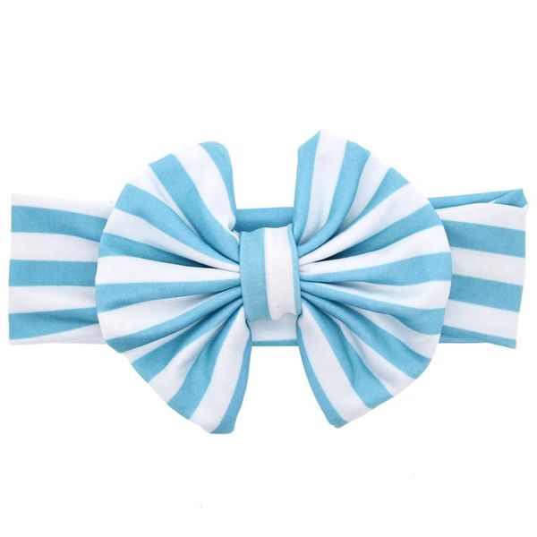 

europe baby girls cotton bow headbands infant kids elastic stripe turban knot bowknot hairbands children headdress hair accessories, Slivery;white