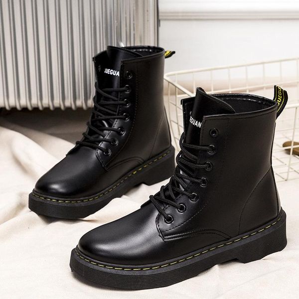 

women'sboots pu leather boots autumn and winter fashion motorcycle black brown female high-casual shoes