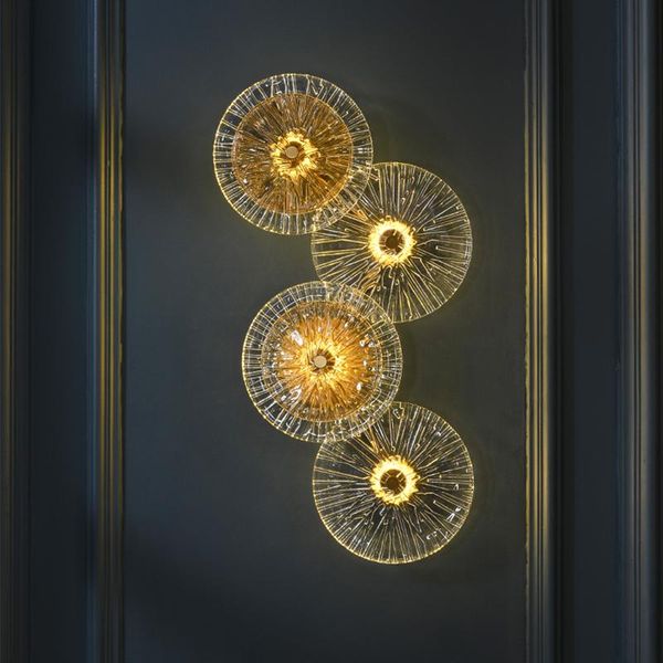 

wall lamps fkl modern round lamp glass combination living room nordic tv background bedside corridor aisle
