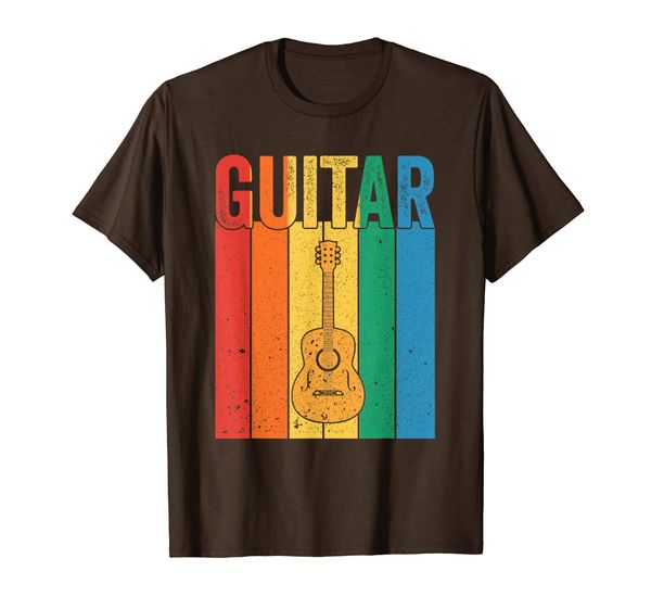 

funny vintage acoustic guitar player gifts musician t-shirt, White;black