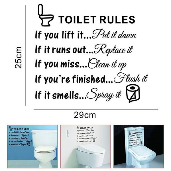 

wall stickers toilet rules bathroom removable sticker art decals diy home decor sale