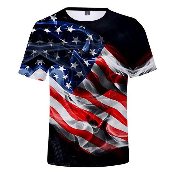 

men's t-shirts american flag 3d printing harajuku short-sleeved high-quality casual men and women style like usual t-shirt, White;black