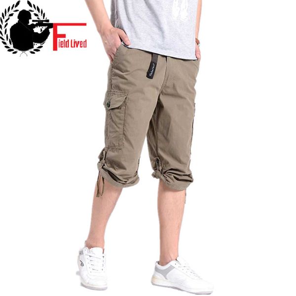 

summer combat men cargo shorts plus size xxxl 4xl 5xl 7xl 6xl casual man army green baggy losse pockets long shorts male 210518, White;black