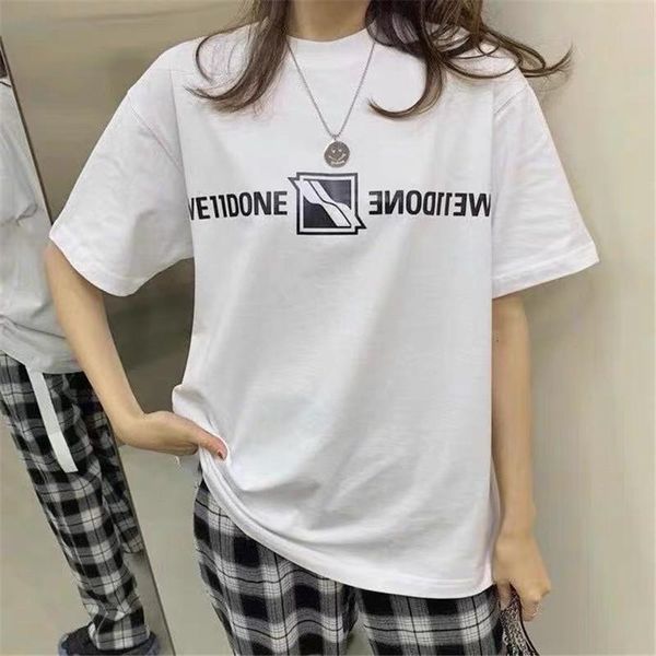 

men's t-shirts 2021ss summer style we11done t shirt men women 1:1 quality red white black welldone t-shirt tee clothing