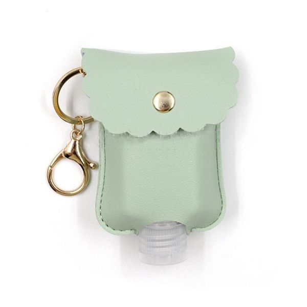 

storage bottles & jars empty bottle pu leather hand sanitizer keychain holder refillable travel carriers with flip reusable 60ml for d5bf